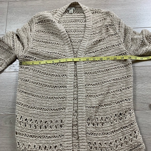 Lucky Brand Crochet Cream Sweater Cardigan - Picture 8 of 8